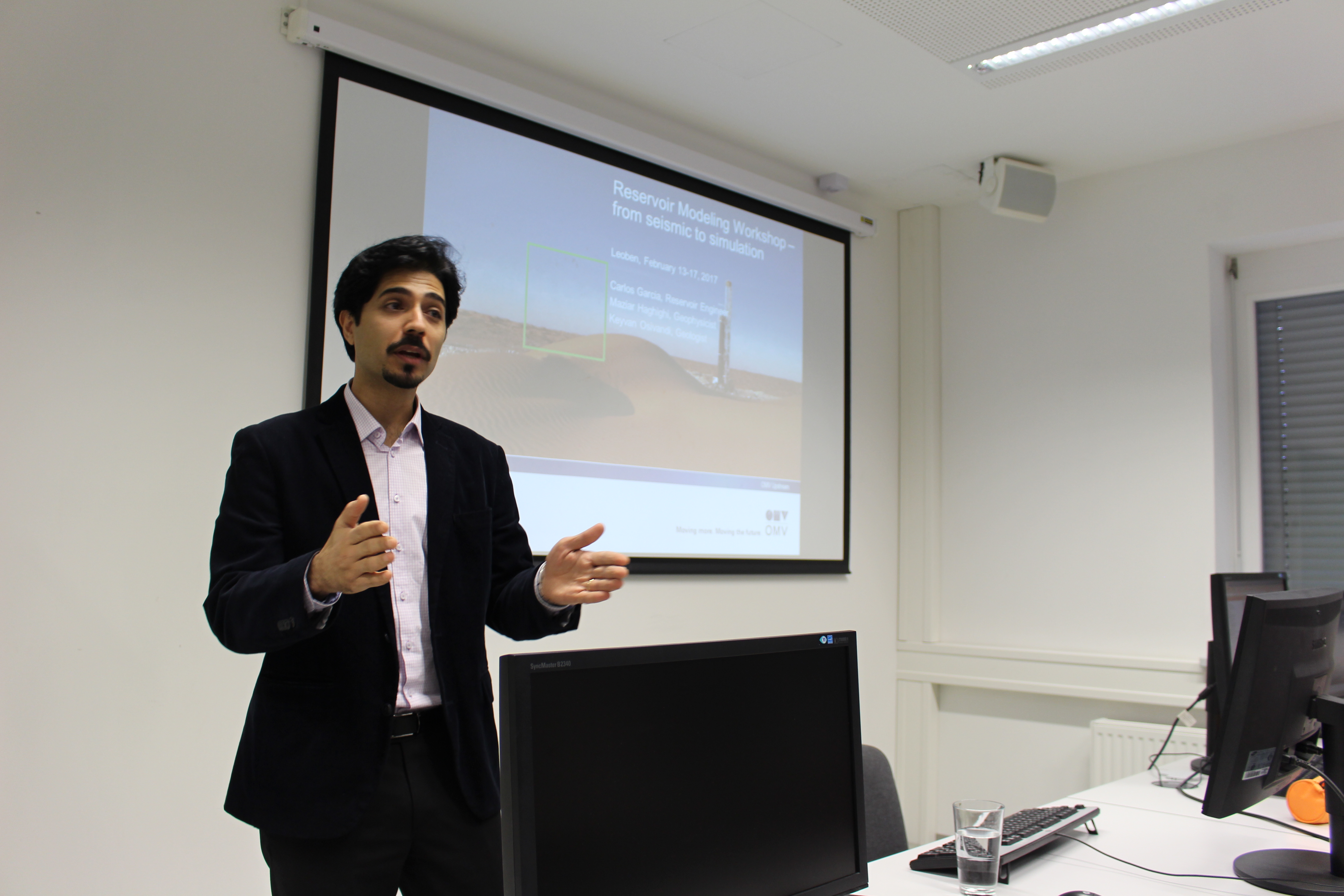 Mr. Haghighi giving an introduction into Petrel (Photo Credit: Thomas Herzog)
